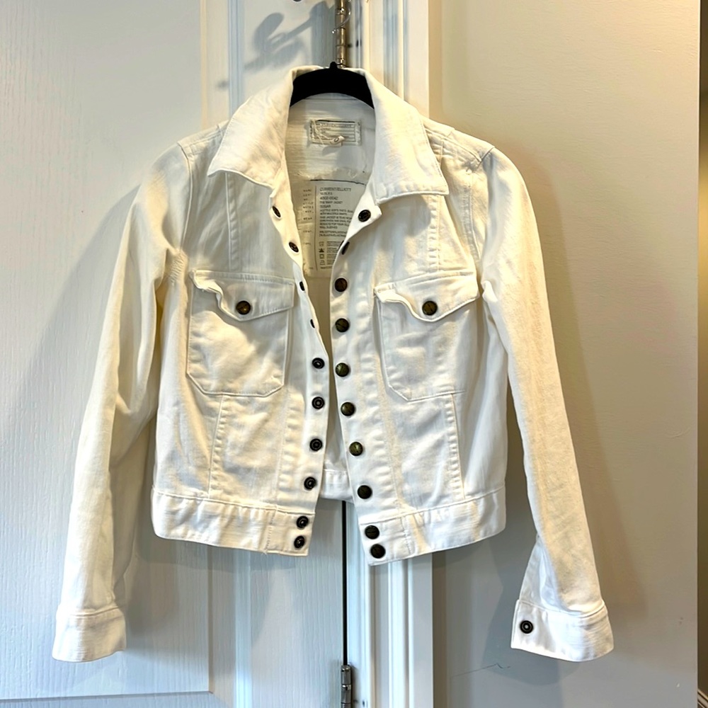 Current Elliott White Jean Jacket Size 0